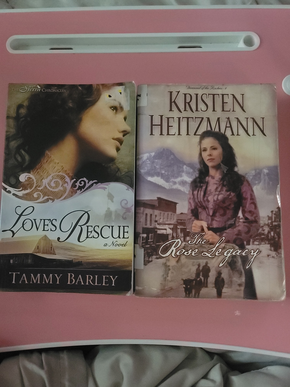 Lot of 2 historical Romance books 
The Rose Legacy by Kristen Heitzmann